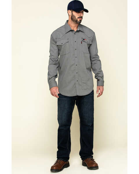 Image #6 - Cinch Men's FR Multi Geo Print Long Sleeve Work Shirt , , hi-res