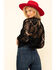 Flying Tomato Women's Crochet Lace Long Sleeve Top, Black, hi-res