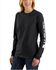 Carhartt Women's Loose Fit Heavyweight Long Sleeve Logo Graphic Work Tee, Black, hi-res