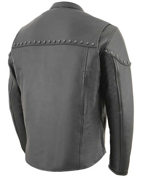 Image #2 - Milwaukee Leather Men's The Skelly Racer Leather Motorcycle Jacket - 3X, Black, hi-res
