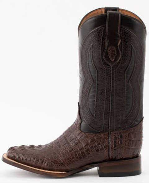 Image #3 - Ferrini Men's Exotic Caiman Western Boots - Broad Square Toe, Chocolate, hi-res