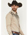 Image #2 - Rodeo Clothing Men's Embroidered Embellished Long Sleeve Snap Western Shirt, Tan, hi-res