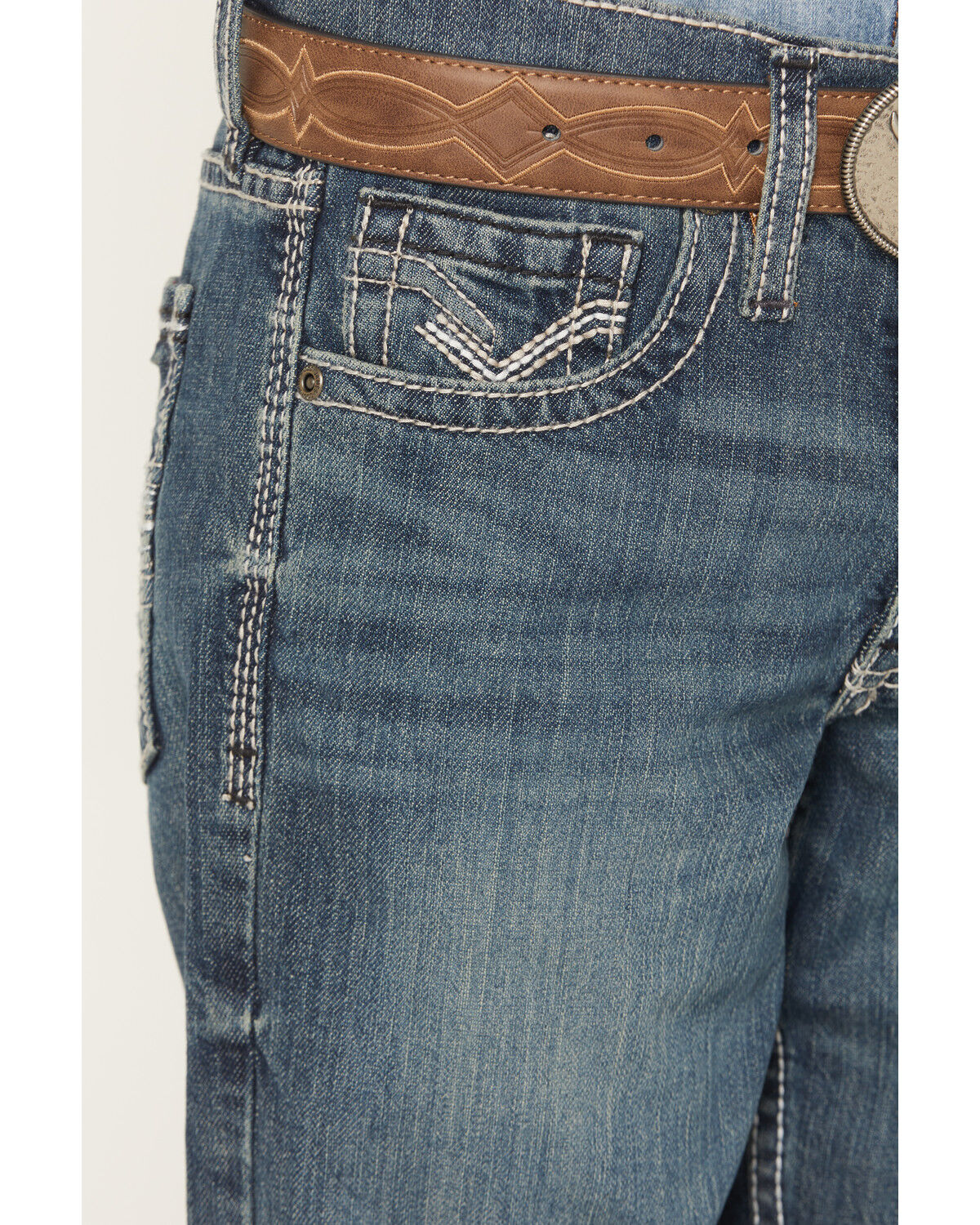 Image #2 - Cody James Little Boys' Grullo Medium Wash Relaxed Bootcut Comfort Stretch Denim Jeans, Medium Wash, hi-res