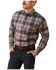 Image #1 - Ariat Men's FR Kane Plaid Print Long Sleeve Button-Down Work Shirt, Navy, hi-res