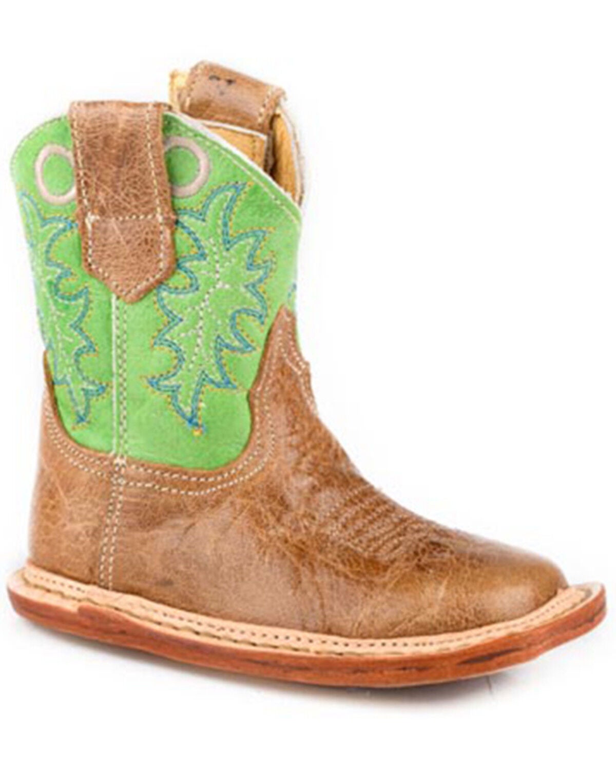 Roper Infant Boys' Cowbabies Ride Em' Cowboy Western Boots - Broad Square Toe, Brown, hi-res