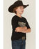 Image #2 - Ariat Boys' Freedom Flag Short Sleeve Graphic T-Shirt, Black, hi-res