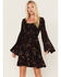 Image #1 - Shyanne Women's Paisley Print Smocked Tiered Dress, Black, hi-res