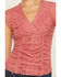 Image #3 - Shyanne Women's Lizlane Lace Short Sleeve Shirt, Dark Pink, hi-res