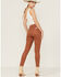 Image #3 - 7 For All Mankind Women's Coated Faux Leather Ankle Skinny Jeans, Brown, hi-res
