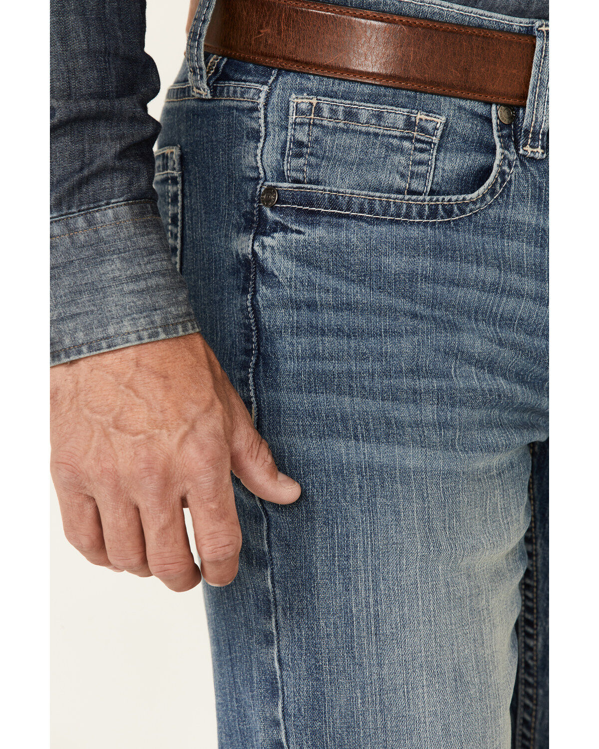 Image #3 - Cody James Men's Casey Light Wash Stretch Stackable Straight Jeans, , hi-res