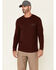 Image #1 - Hawx Men's Dark Red Thermal Waffle Graphic Crew Long Sleeve Work Shirt, , hi-res