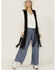 Image #1 - Fornia Women's Suede Fringe Vest, Black, hi-res
