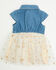 Image #3 - Sugar California Infant Girls' Denim and Tulle Gold Star Dress, Multi, hi-res