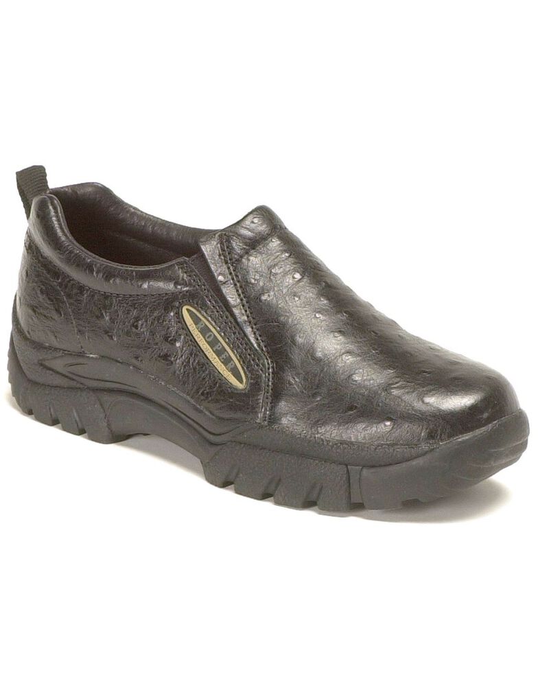 Roper Ostrich Print Leather Slip-On Shoes | Boot Barn