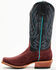 Image #3 - Horse Power Men's Suede Western Boots - Square Toe, Burgundy, hi-res