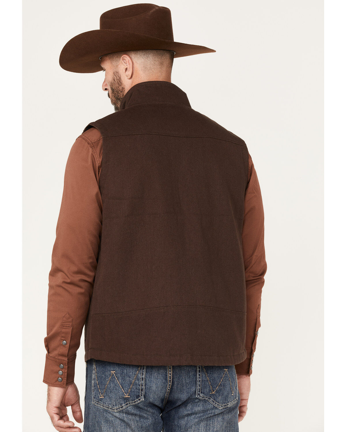 Image #4 - Blue Ranchwear Men's Insulated Duck Zip-Front Vest, Dark Brown, hi-res