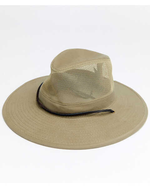 Hawx Men's Sidewall Safari Mesh Sun Work Hat , Tan, hi-res