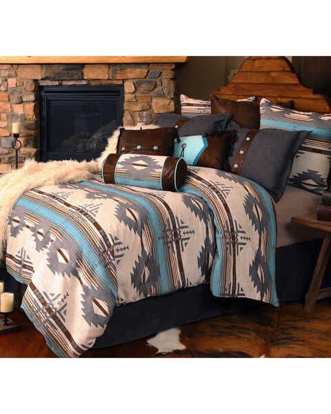 Image #1 - Carstens Badlands Queen Bedding - 5 Piece Set, Turquoise, hi-res