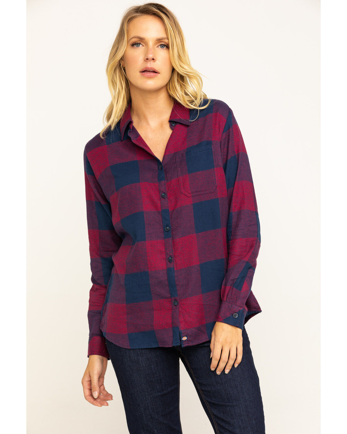 Image #1 - Dickies Women's Plaid Long Sleeve Flannel Shirt, , hi-res