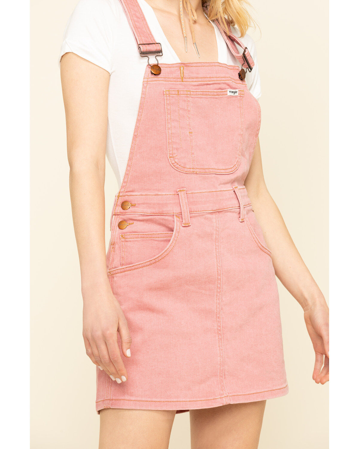 pink overall dress