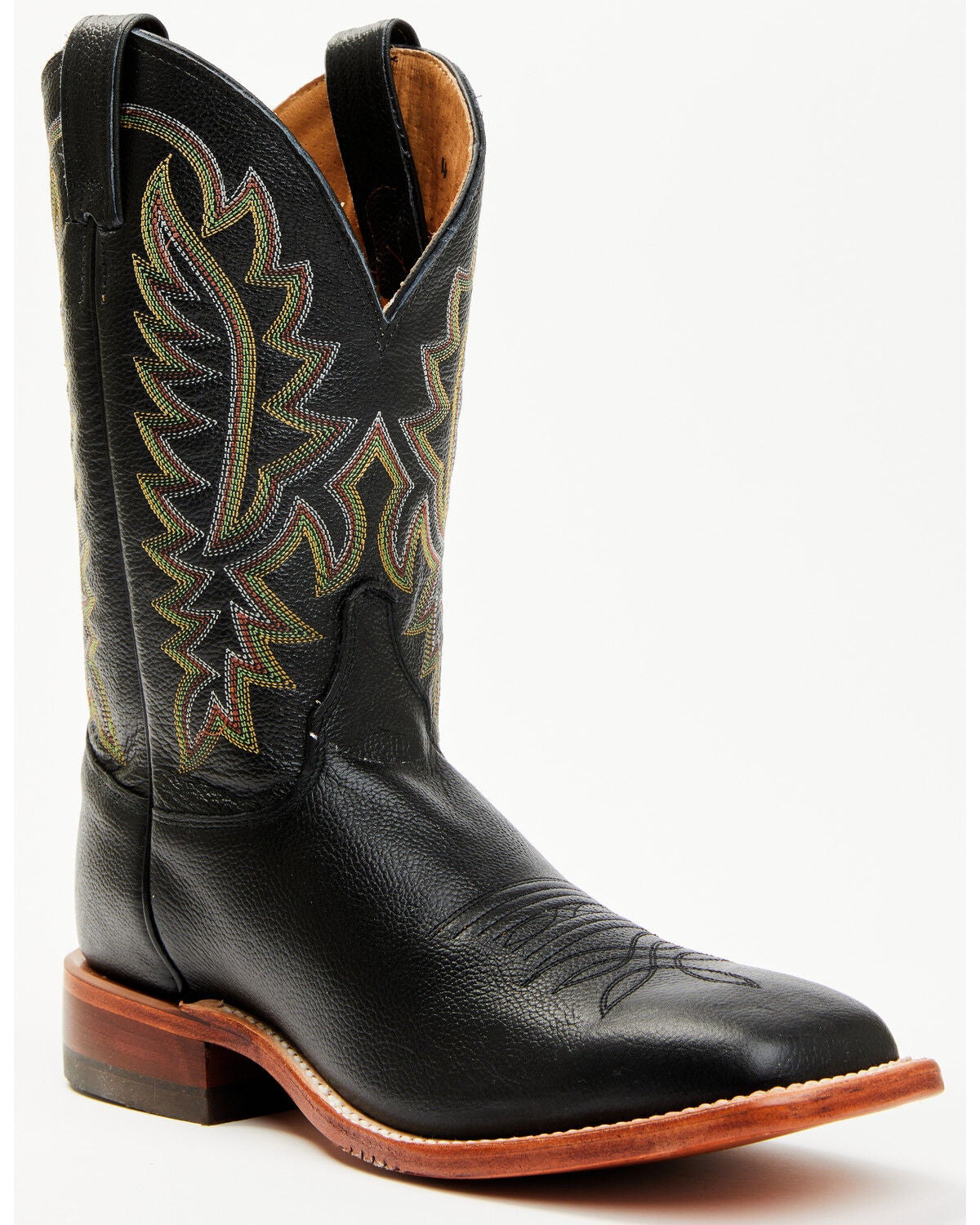 Justin Men's Poston Western Boots - Broad Square Toe, Black, hi-res