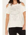 Blended Women's Cold Shoulder Country Heart Short Sleeve Graphic Tee, Ivory, hi-res