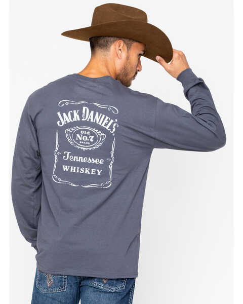 Jack Daniel's Men's Logo Long Sleeve Shirt, Charcoal, hi-res