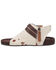 Dingo Women's Savannas Hair On Hide Buckle Side-Zip Leather Sandals, Brown, hi-res