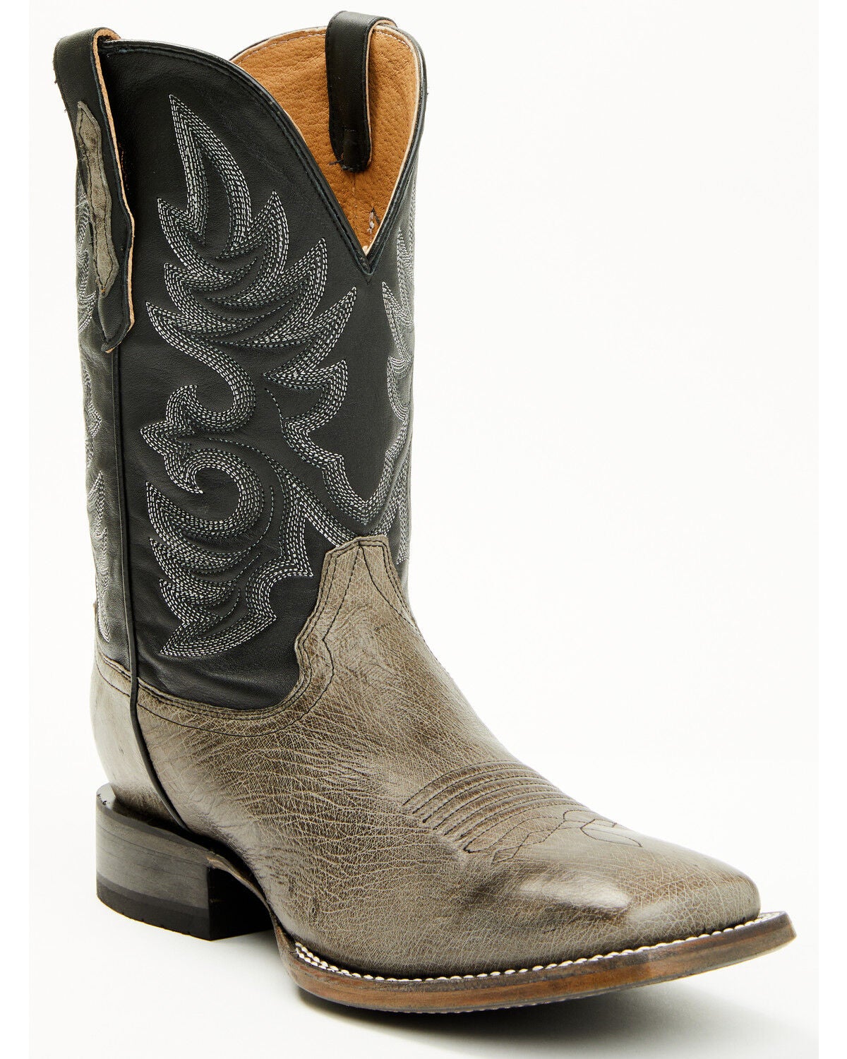 Cody James Men's Exotic Ostrich Belly Western Boots - Broad Square Toe, Grey, hi-res