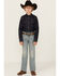Image #1 - Rock & Roll Denim Boys' Two Tone Bootcut Denim Jeans, Blue, hi-res