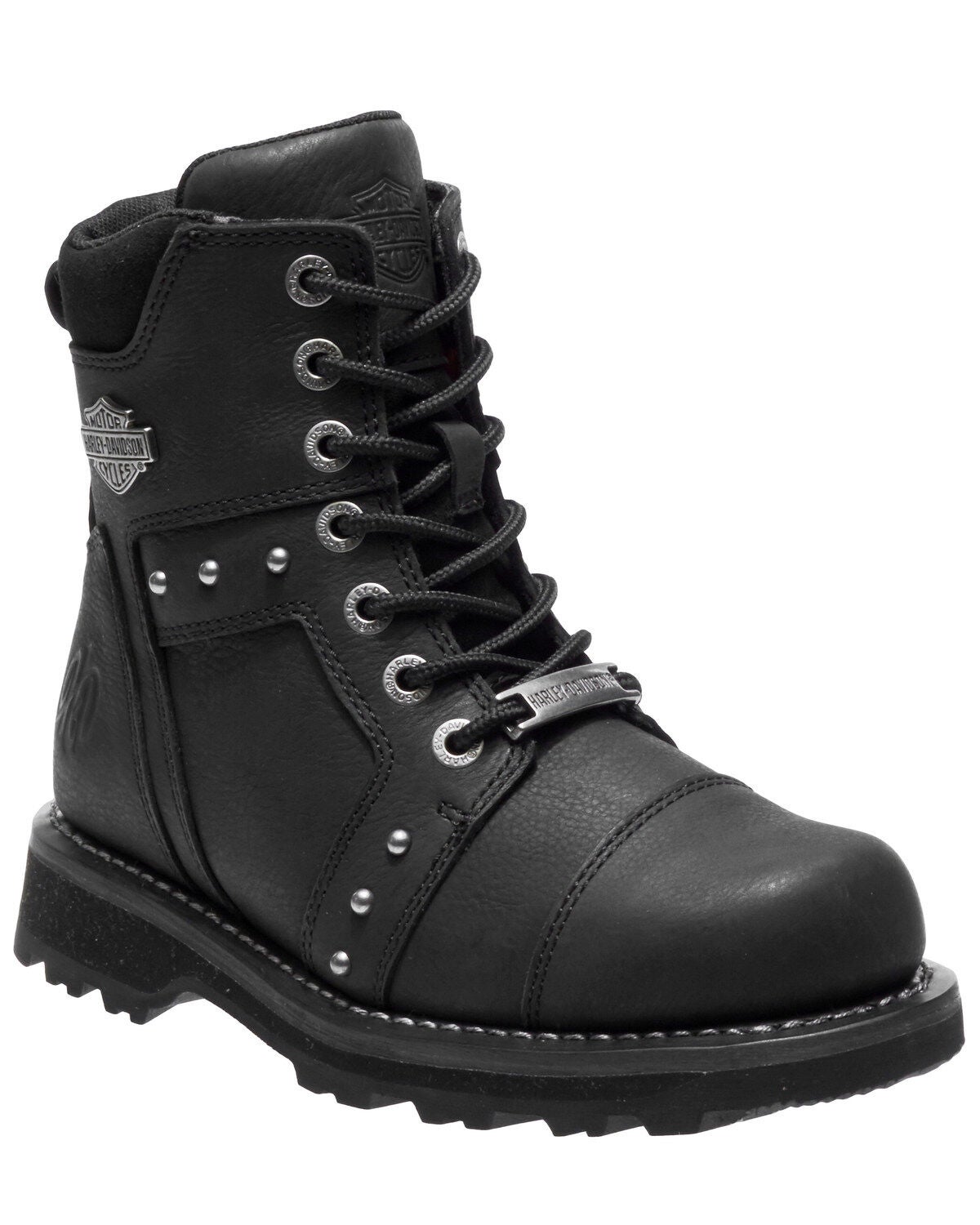 Harley Davidson Women's Oakleigh Moto Boots - Round Toe, Black, hi-res