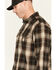 Image #2 - Carhartt Men's Hubbard Loose Fit Heavyweight Plaid Print Long Sleeve Flannel Shirt, Black, hi-res