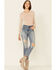 Image #1 - Daze Denim Women's Light Wash Distressed High Rise Straight Jeans, Light Blue, hi-res
