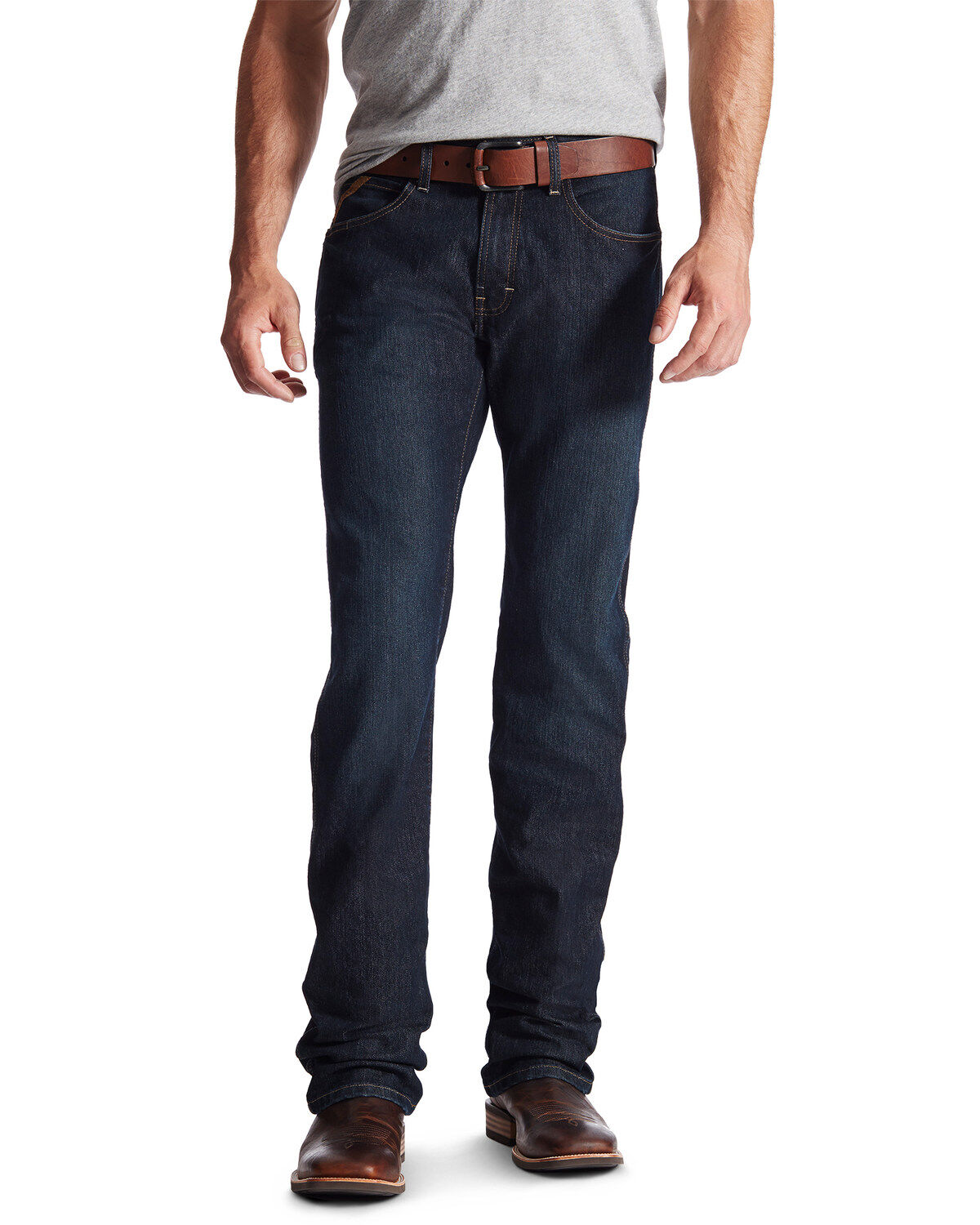 Image #2 - Ariat Men's Rebar M5 Slim Straight Leg Jeans, Denim, hi-res