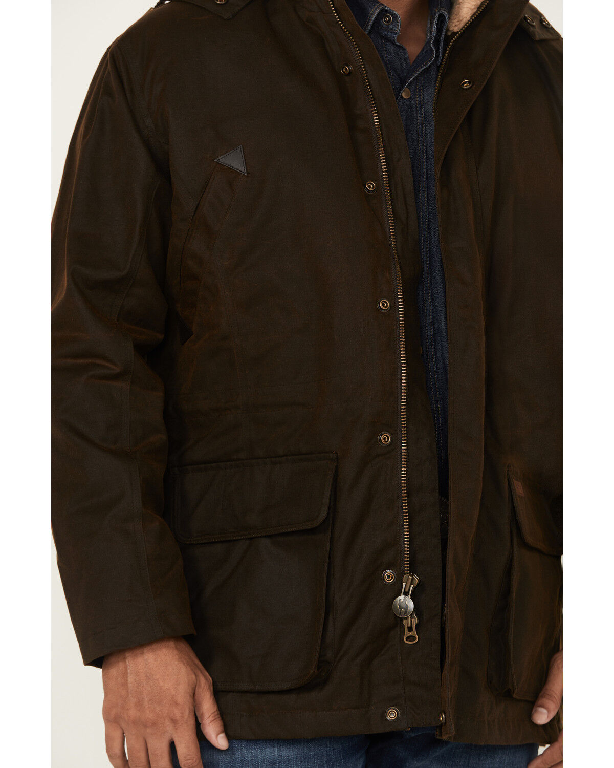 Image #3 - Outback Trading Co Men's Nolan Oilskin Berber Lined Concealed Carry Jacket, Bronze, hi-res