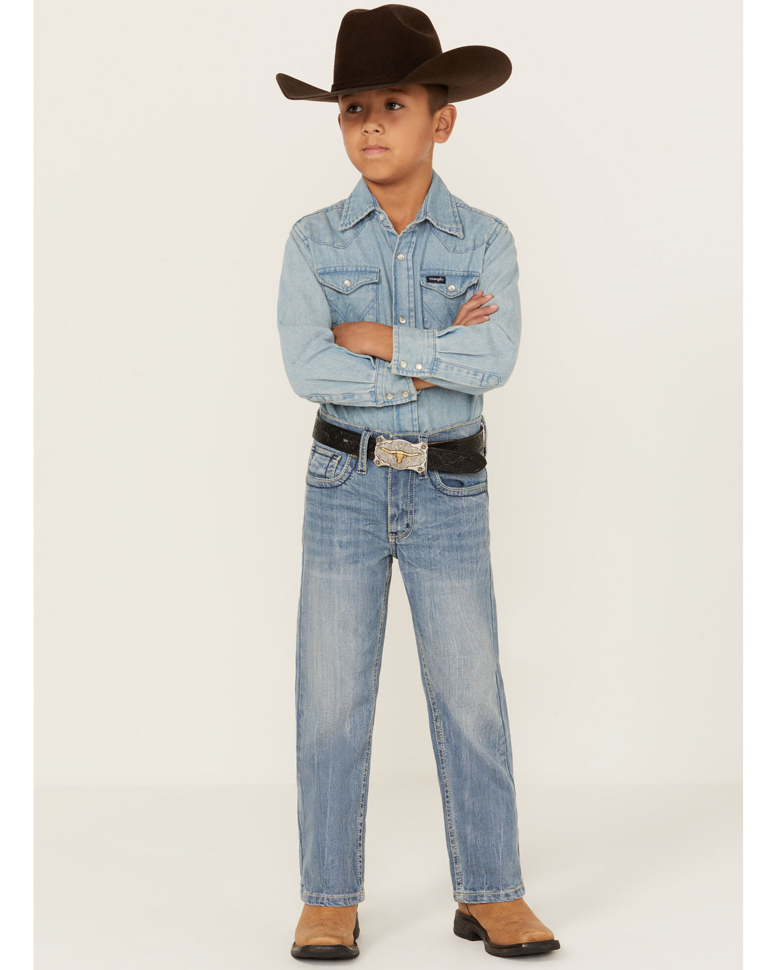 Product Name: Cody James Little Boys' Cloverleaf Light Wash Slim Stretch  Bootcut Jeans