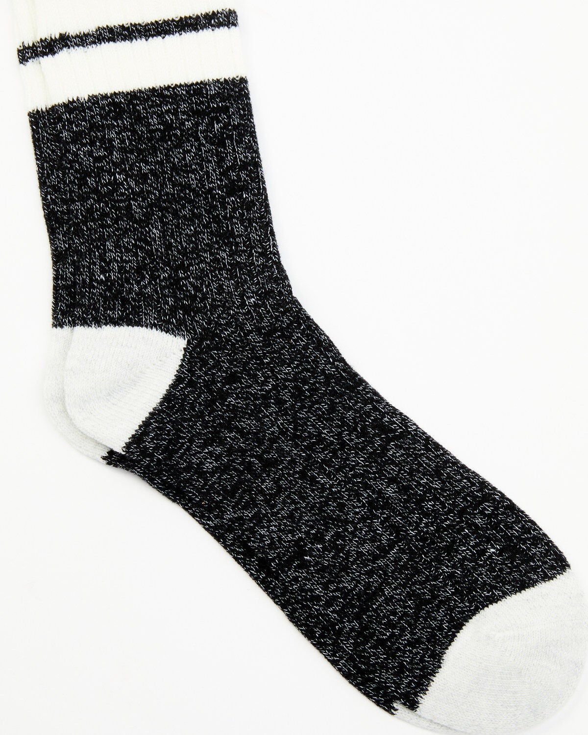 Brother's and Sons Men's Charcoal Rugby Stripe Crew Socks, Charcoal, hi-res