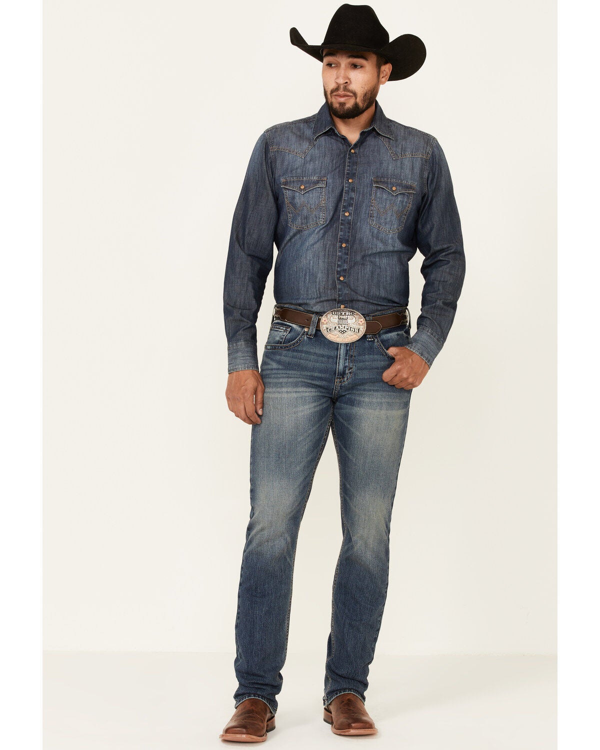 Cody James Men's Roan Wash Jackson Slim Straight Stretch Denim Jeans, Blue, hi-res