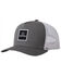Brixton Men's Alpha Block Logo Patch Crossover MP Mesh-Back Trucker Cap , Grey, hi-res