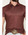 Image #3 - Cowboy Hardware Men's Mose Geo Print Short Sleeve Snap Polo, Maroon, hi-res