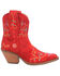 Image #2 - Dingo Women's Sugar Bug Suede Fashion Booties - Round Toe, Red, hi-res