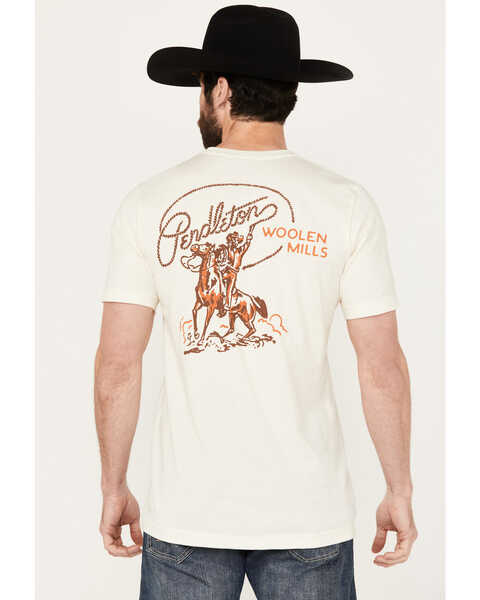 Pendleton Men's Rancher SMU Short Sleeve Graphic T-Shirt, Sand, hi-res