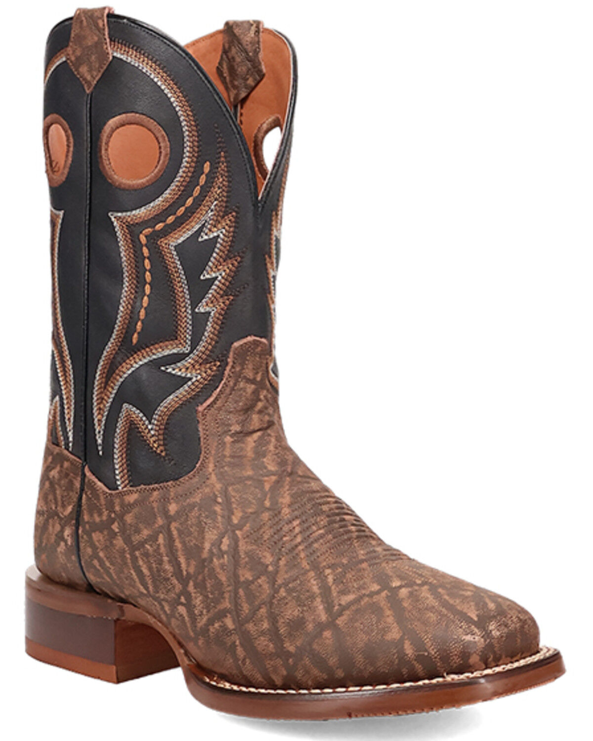 Image #1 - Dan Post Men's Elephant Print Western Boots - Broad Square Toe, Brown, hi-res