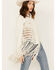 Wonderwest Women's Macrame Back Long Sleeve Snap Shirt, White, hi-res