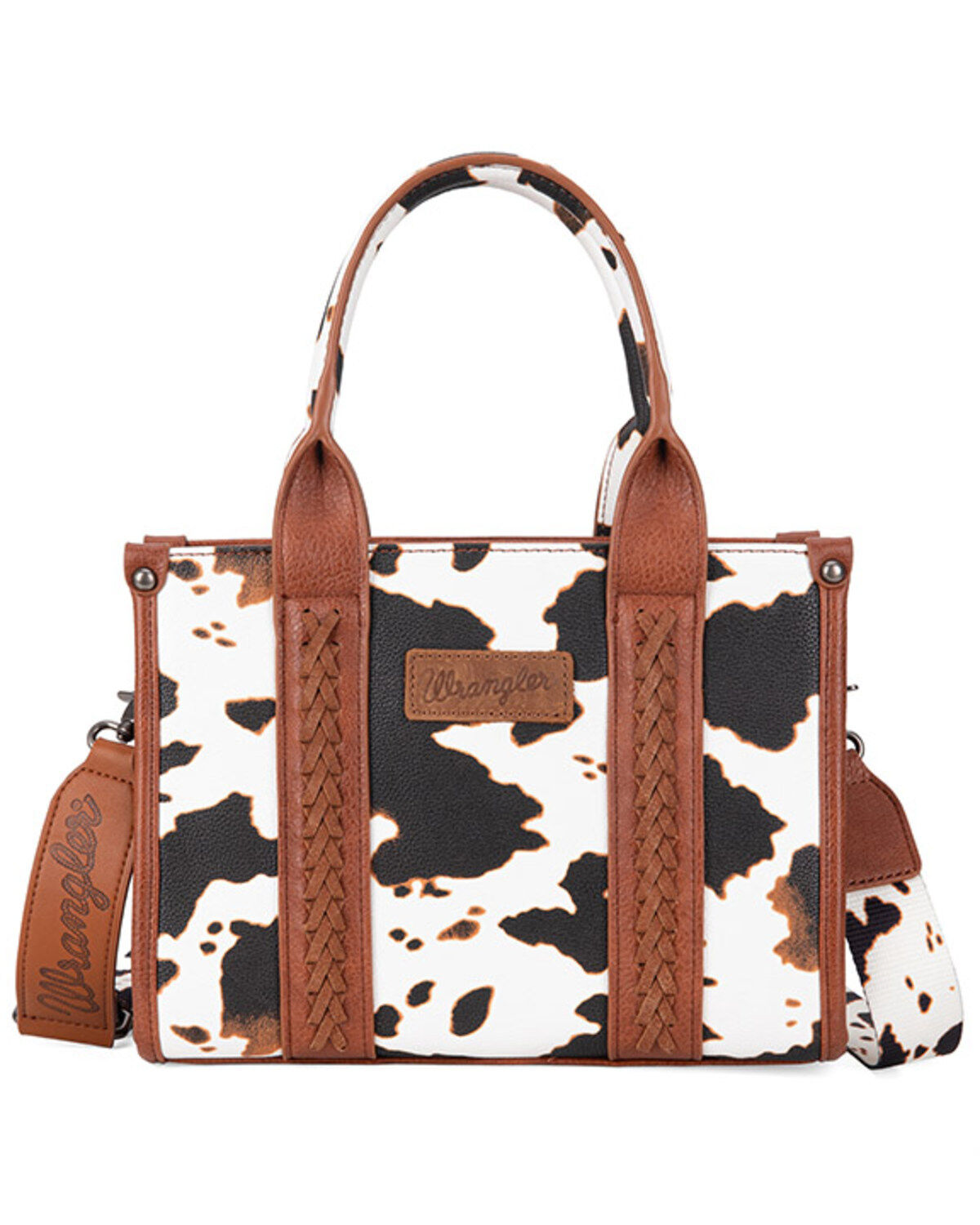 Image #1 - Wrangler Women's Cow Print Concealed Carry Crossbody Bag, Brown, hi-res