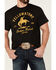 Changes Men's Yellowstone Dutton Ranch Bucking Bronco Graphic Short Sleeve T-Shirt , Black, hi-res