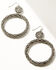 Shyanne Women's Enchanted Forest Pewter Beaded Sparkle Drop Earrings, Pewter, hi-res
