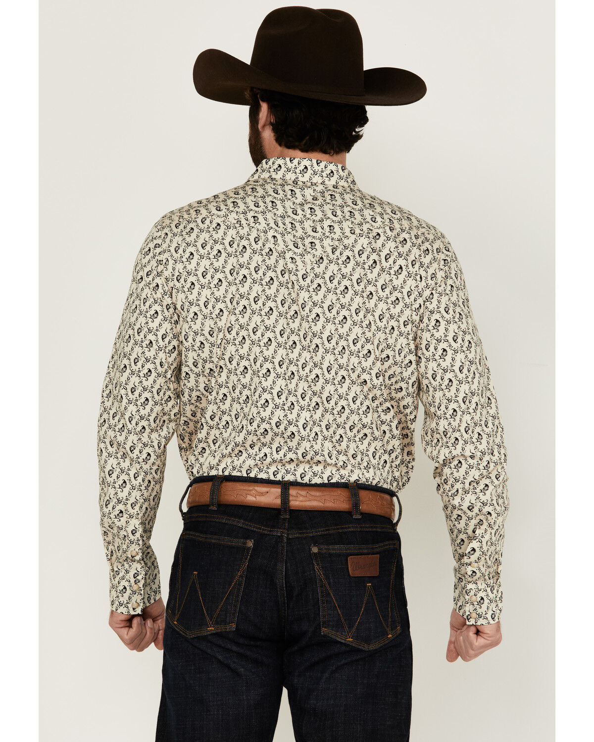 Image #4 - Cody James Men's Gravity Paisley Print Long Sleeve Snap Western Shirt - Big, Cream, hi-res