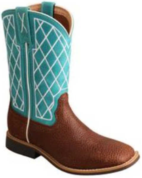 Twisted X Boys' Top Hand Western Boots - Wide Square Toe, Brown, hi-res