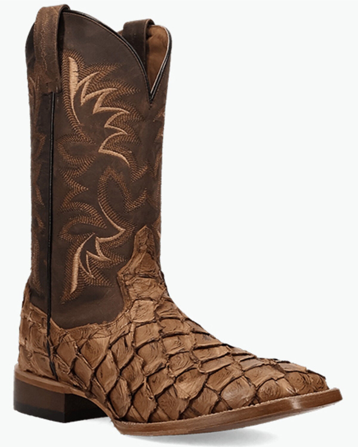 Image #1 - Dan Post Men's Marc Exotic Pirarucu Western Boots - Broad Square Toe, , hi-res